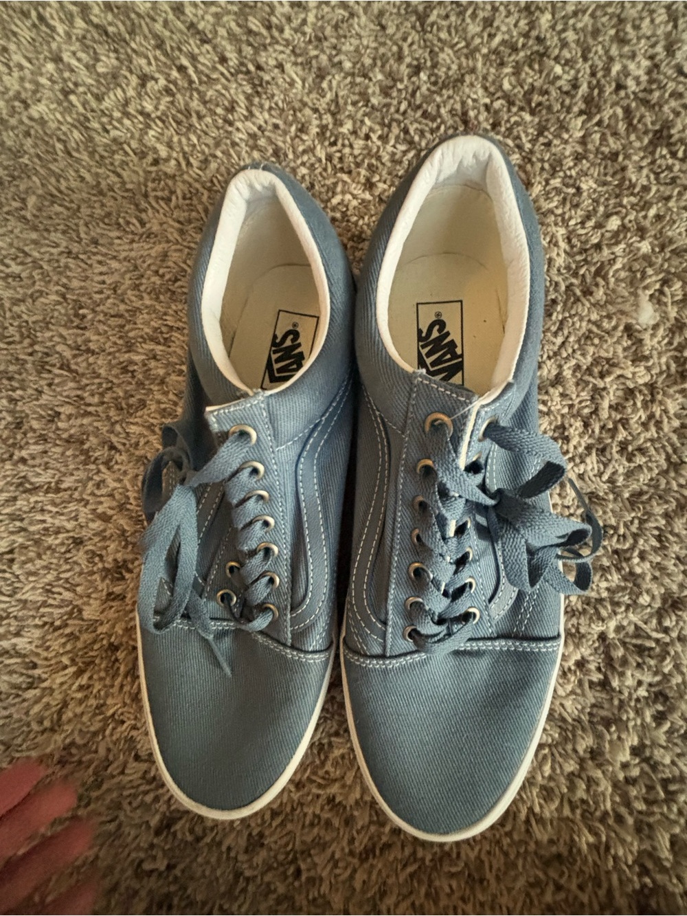 Vans Light Blue Canvas Low-Top Sneakers nwot